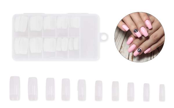 Claw Curve Nail Tips Natural Look Storage Box 100 pcs