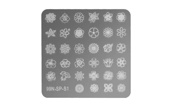 Square Stamping Plate - Flower Power